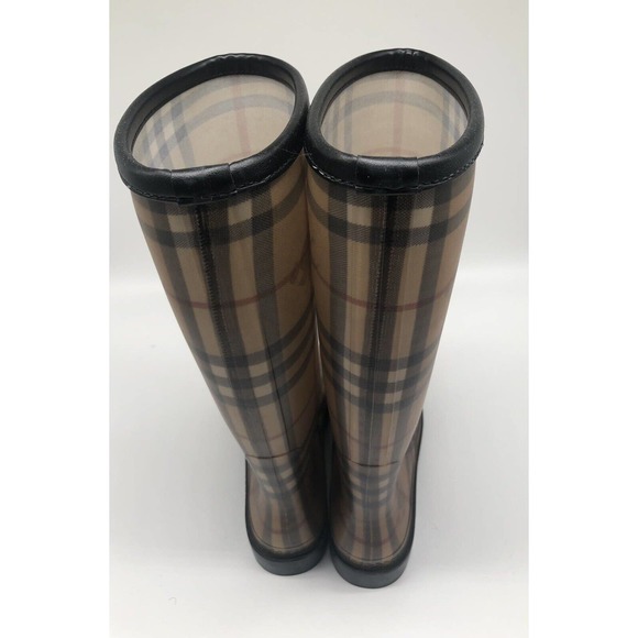 EUC Womens Burberry Nova Check Rain Boots Shoes Weather Designer US 8M EU Sz 39 - Picture 6 of 11